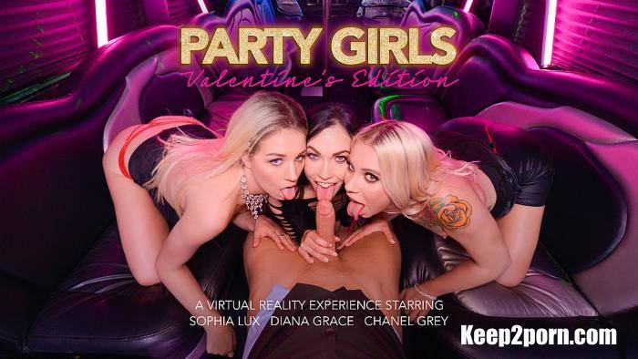Chanel Grey, Diana Grace, Sophia Lux - Party Girls: Valentine's Edition [NaughtyAmericaVR / UltraHD 2K / 2048p / VR]