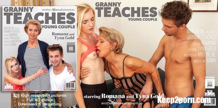 Romana (69), Tyna Gold (23) - Granny teaches a young couple the ways of steamy sex [HD 1060p] Mature.nl, Mature