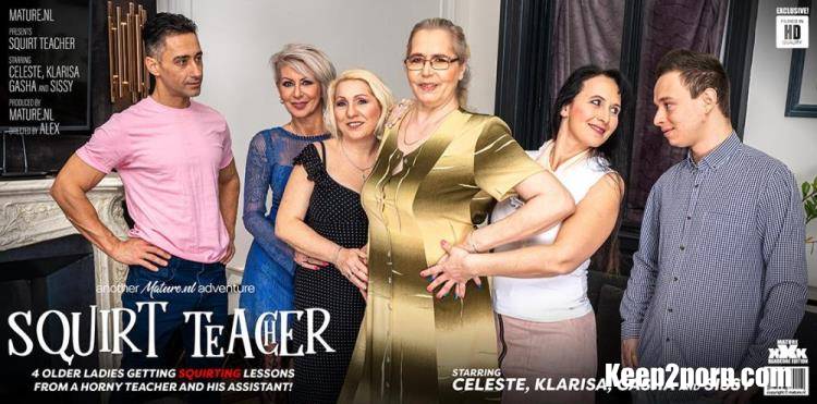 Celeste, Gasha, Klarisa, Sissy - four older ladies get teached how to squirt and then some! [Mature.nl, Mature.eu / HD 720p]