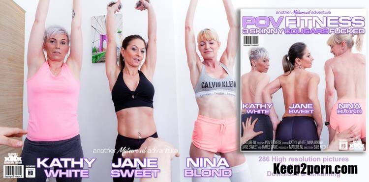 Jane Sweet, Kathy White, Nina Blond - POV fitness fucking with three skinny mature nymphos [Mature.nl, Mature.eu / FullHD 1080p]