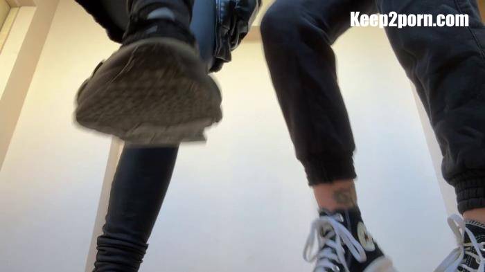 Mistress Kira, Mistress Sofi - Double POV Spitting And Dirty Sneaker Soles Worship [PetitePrincessFemDom / FullHD 1080p]