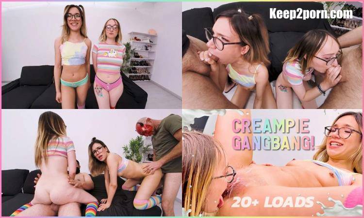 Emejota, Megan Love - Geek Blondes Cumswapping In A Creampie Gangbang [PutalocuraVR, SLR / UltraHD 4K 3072p / VR]