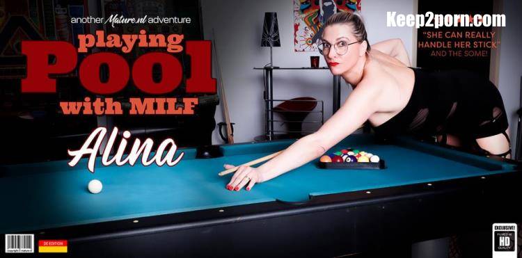 Alina (EU) (53) - Alina is a German Tall MILF with a shaved pierced pussy that loves to play with a poolstick [Mature.nl / FullHD 1080p]