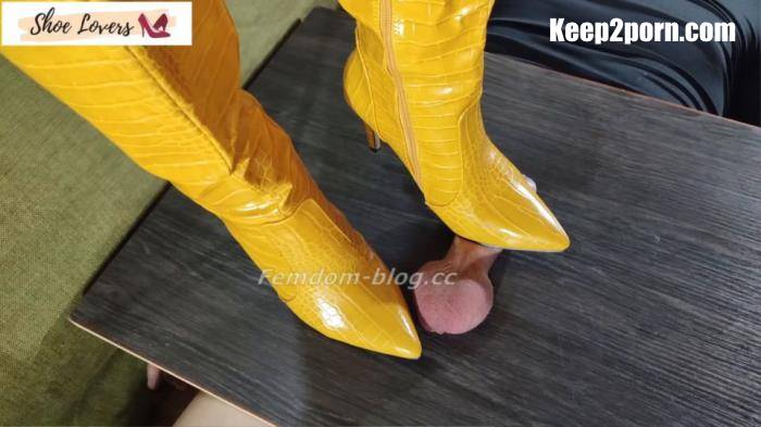 Yellow boots bootjob shoejob ruined orgasm double cumshot no bgm [shoelovers / FullHD 1080p]