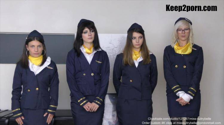 Gemma Irons, Holly Hill, Ash May, Bella Bird - Cabin crew corporal compensation [Misssultrybelle / FullHD 1080p]